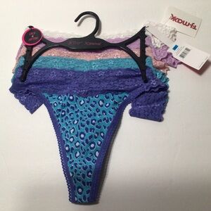 Betsey Johnson Colorful Cotton and Lace Thong Set (5)